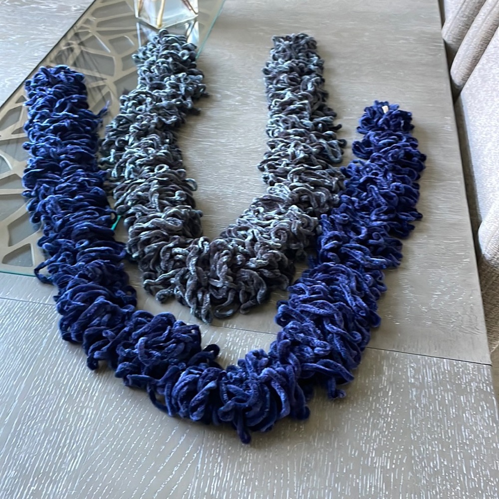 Set of Blue & Gray Soft Fashion Scarves
